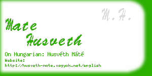 mate husveth business card