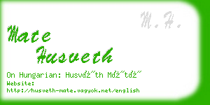 mate husveth business card